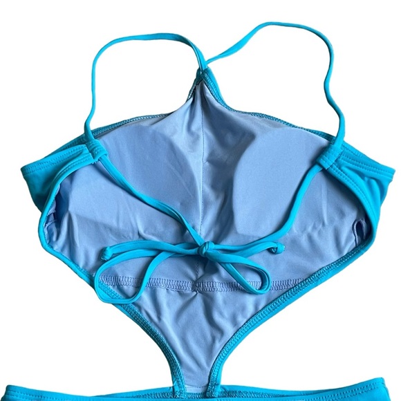 Salero by PacSun Swim Blue High Neck Cutout One Piece Swimsuit Size XS Beach - Picture 9 of 12